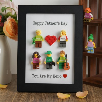 Personalised Tiny Name Figure With Frame For Father's Day Gift Ideas