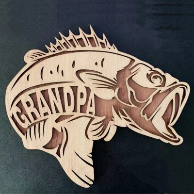 Personalised Bass Fish Father's Day Gift For Grandpa Dad Papa