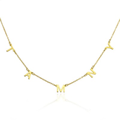 Personalised 1-10 Initial Letter Pendant Name Necklace For Her