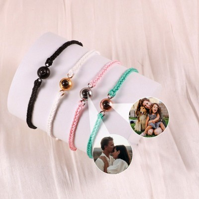 Personalised Braided Rope Memorial Photo Projection Bracelet