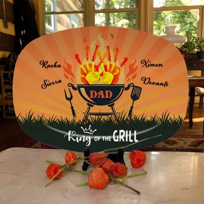 Personalised BBQ Platter With Kids Name Daddy's Grilling Plate For Father's Day Gift Ideas
