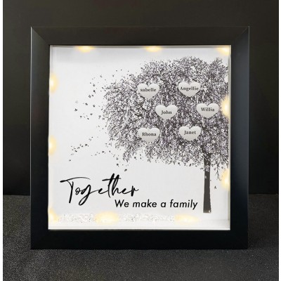 Together We Make a Family Personalised Family Tree Name Black Frame Home Decor