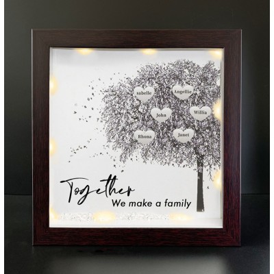 Together We Make a Family Personalized Family Tree Name Red Oak Frame Home Decor