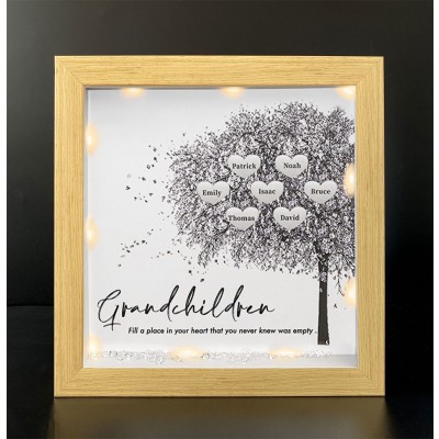 Personalised Family Tree Grandchildren Name Frame Home Decor For Grandma