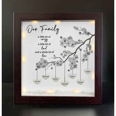 Personalized Family Tree Name Red Oak Frame Home Decor For Mother's Day Christmas