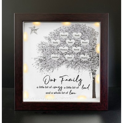 Personalized Family Tree Name Red Oak Frame Home Decor For Mother's Day Christmas