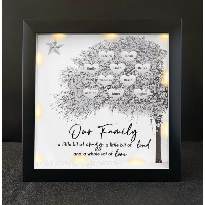 Personalised Family Tree Name Black Frame Home Decor