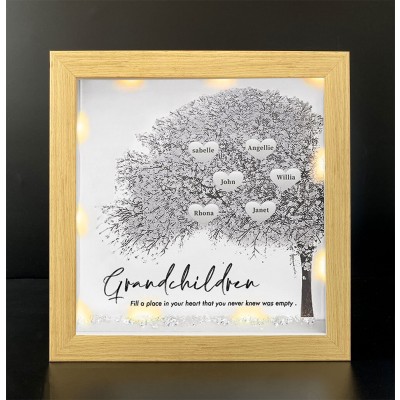 Personalised Family Tree Grandchildren Name Frame Home Decor For Grandma