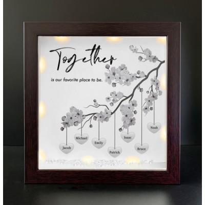 Together is Our Favorite Place to be Personalised Family Tree Name Red Oak Frame Home Decor