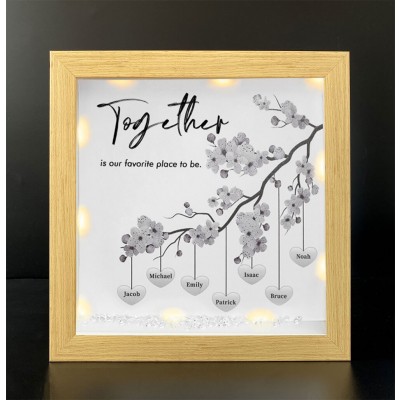 Together is Our Favorite Place to be Personalised Family Tree Name Frame Home Decor