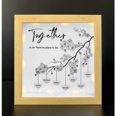 Together is Our Favorite Place to be Personalized Family Tree Name Frame Home Decor