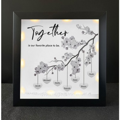 Together is Our Favorite Place to be Personalised Family Tree Name Black Frame Home Decor