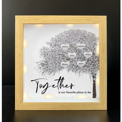 Together is Our Favorite Place to be Personalized Family Tree Name Frame Home Decor