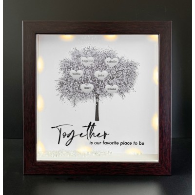 Together is Our Favorite Place to be Personalised Family Tree Name Red Oak Frame Home Decor