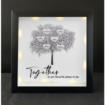 Together is Our Favorite Place to be Personalised Family Tree Name Black Frame Home Decor