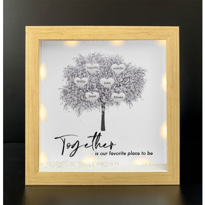 Together is Our Favorite Place to be Personalized Family Tree Name Frame Home Decor