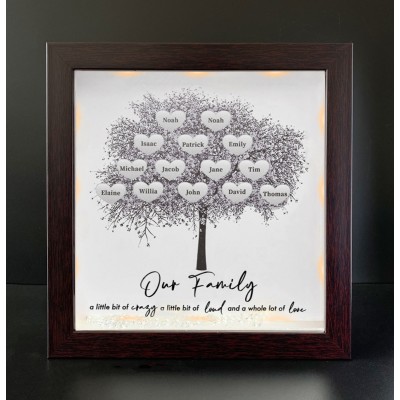 Personalised Family Tree Name Red Oak Frame Home Decor