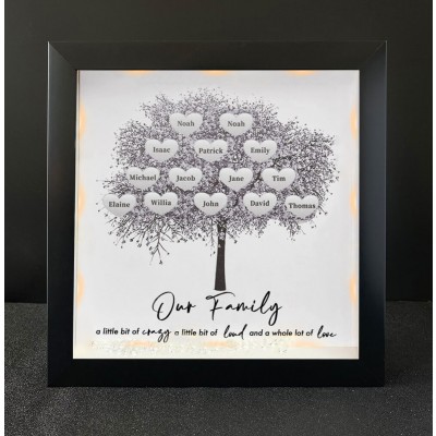Personalised Family Tree Name Black Frame Home Decor