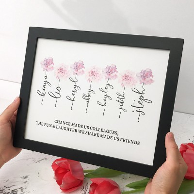If Friend Were Flowers Frame Name Sign Personalised Sister Friend Family Gift