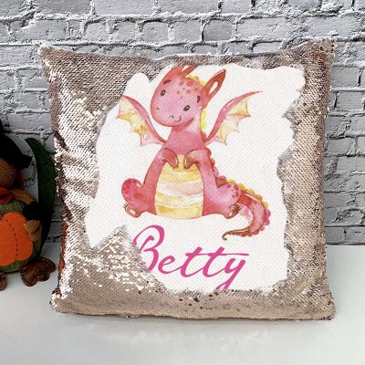 Personalised Sequin Name Pillow Girl Birthday Gift