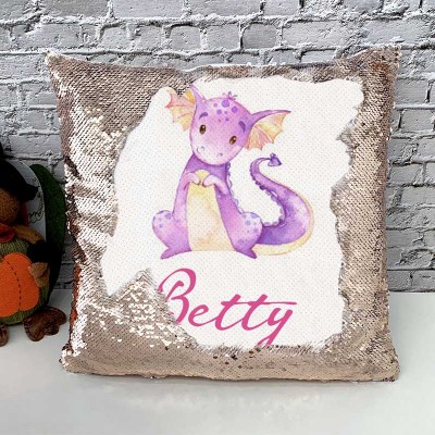 Personalised Sequin Name Pillow Girl Birthday Gift