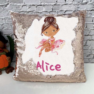 Personalised Sequin Name Pillow Girl Birthday Gift