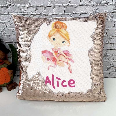Personalised Sequin Name Pillow Girl Birthday Gift