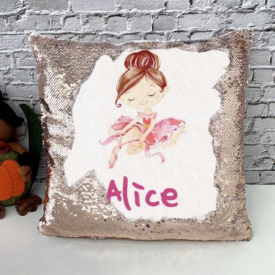 Personalised Sequin Name Pillow Girl Birthday Gift