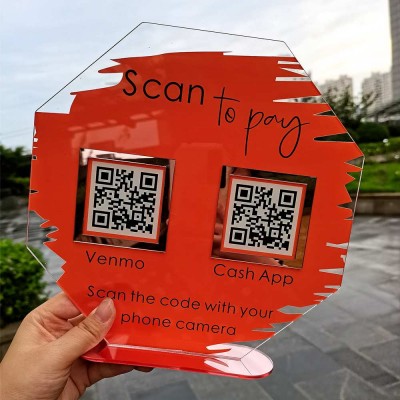 Personalised Octagon Business Double Payment QR Code Sign