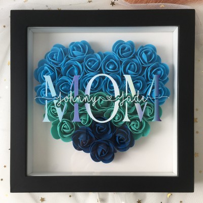 Personalised Mum Flower Shadow Box With Name For Mother's Day