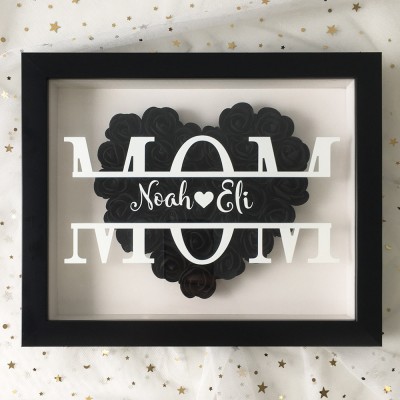 Personalized Mom Flower Shadow Box With Name For Mother's Day