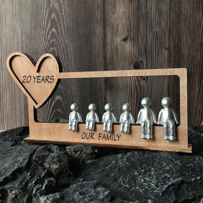 20 Years Our Family Personalised Sculpture Figurines 20th Anniversary Gift