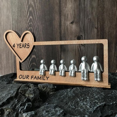 4 Years Our Family Personalised Sculpture Figurines 4th Anniversary Christmas Gift
