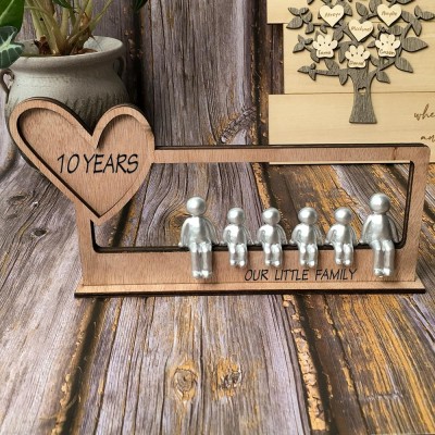 10 Years Our Little Family Personalised Sculpture Figurines 10th Anniversary Christmas Gift