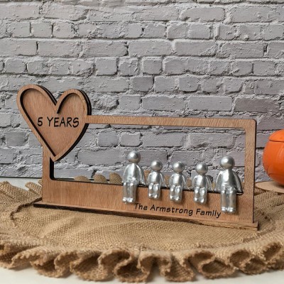 5 Years The Armstrong's Family Personalised Sculpture Figurines 5th Anniversary Christmas Gift