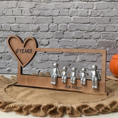 6 Years Our Little Family Personalized Sculpture Figurines 6th Anniversary Christmas Gift