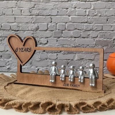 6 Years Our Little Family Personalised Sculpture Figurines 6th Anniversary Christmas Gift