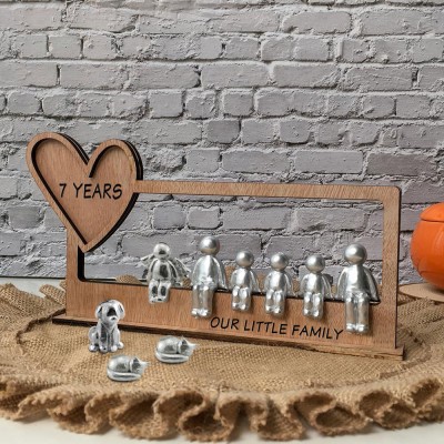 5 Years We Made a Family Personalised Sculpture Figurines 5th Anniversary Christmas Gift
