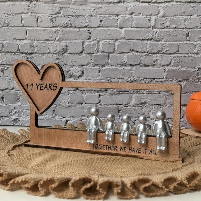 11 Years Together We Have it All Personalised Sculpture Figurines 11th Anniversary Family Christmas Gift