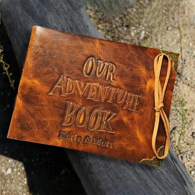 Our Adventure Book Personalised Leather Photo Album For Valentine's Day Anniversary Gift Ideas