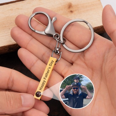 Personalised Photo Projection Keychain For Dad Father's Day Gift Ideas