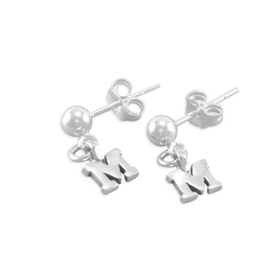 Personalised Little Girls Pearl Initial Letter Charms Earrings