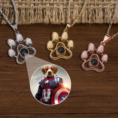 Personalised Memorial Photo Projection Charm Necklace
