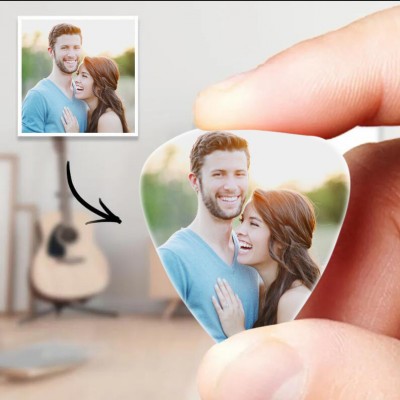 Personalised Guitar Pick with Photo for Musicians Custom for Boyfriend and Girlfriend