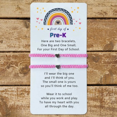 First Day of Pre-K Back to School Bracelets Mummy and Me Gifts