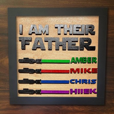 I Am Their Father Sign Personalized Kids Name Frame For Dad Father's Day