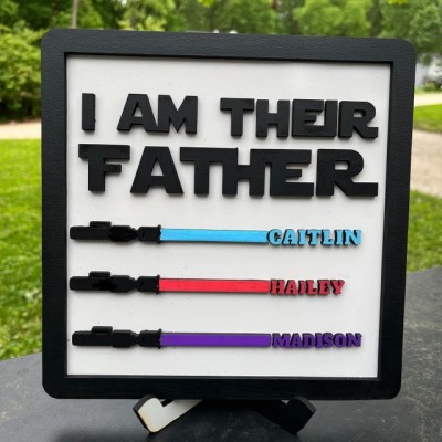 I Am Their Father Sign Personalized Kids Name Frame For Dad Father's Day