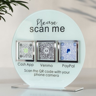 Personalized 3 QR Code Sign Business Payment & Social Media Sign