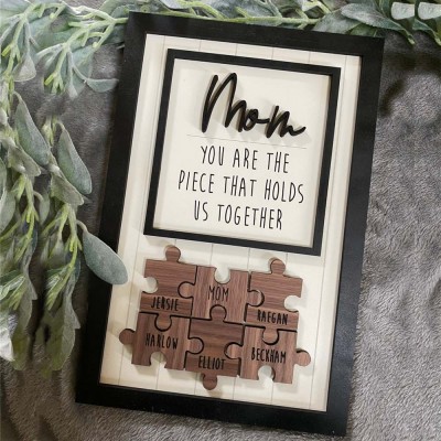 Personalised Mothers Day Gift Mom You Are The Piece That Holds Us Together Puzzles Pieces Name Sign Wall Decor