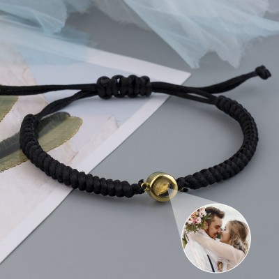 Personalised Photo Projection Charm Bracelet For Couple Anniversary Wedding